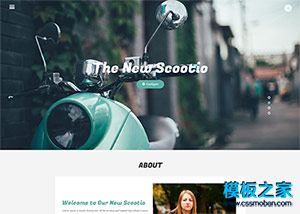 绿色摩托车产品展示页面html5模板