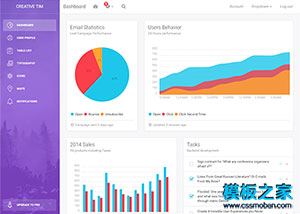 紫色漂亮软件UI界面后台管理系统模板
