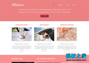 簡潔粉紅色婚禮策劃公司網站模板