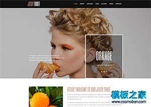 黑色漂亮的水果果汁网店网站模板