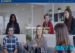 蓝色全屏business商务服务公司网站模板