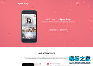 粉红色Apex App开发制作公司html5模板