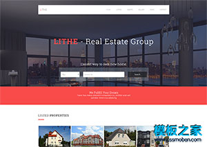 lithe扁平化房屋出售中介网站模板