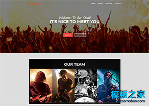 搖滾樂隊音樂演唱會專題宣傳網站模板