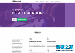 紫色教育平臺響應式企業官網整站模板