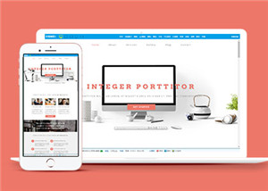 白色寬屏簡潔設計公司多頁面網站HTML5模板