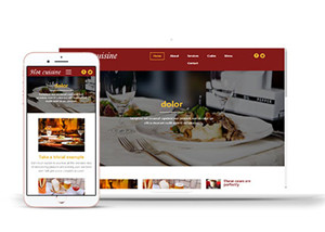 深色美食酒店網站多頁面HTML5模板