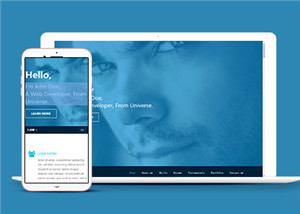 成熟成功男士网站设计单页面HTML5模板