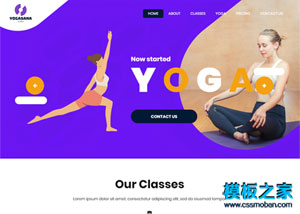 漂亮yoga瑜伽私教课程培训网站模板