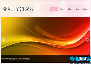 beauty class小指渐变bokeh背景设计双列网站模板