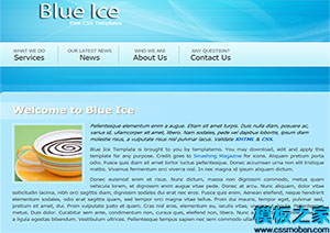blue ice清爽简约浅蓝色web网站模板