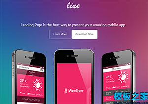line干凈快速多功能著陸頁響應式網站模板