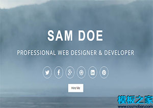 sam精致干凈簡約投資組合天藍色渲染網站模板
