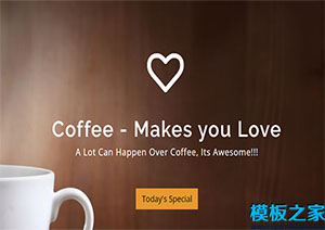 coffee shop温馨唯美棕色干净现代响应式网站模板
