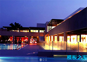 golden hotel紫色大氣酷炫響應式網站模板
