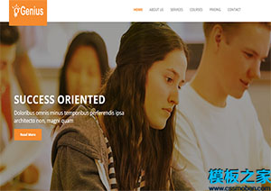 genius橙色元素大氣完全響應式教育網站模板
