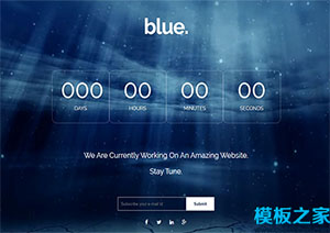 blue自适应蓝色星空倒数计时动画响应式单页网站模板