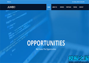 jumbo蓝色大气高端企业响应式多页web网站模板