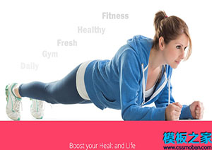 Fitness大氣紅色ui健康健身館bootstarp網站模板