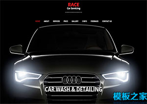 高質量UI設計race car黑白設計良好汽車網站模板