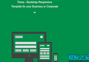 Times綠色響應式公司多用途單頁Bootstarp網站模板