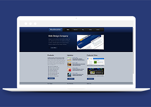 藍色大氣圖文排版企業特色產品介紹網站模板