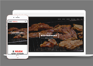 黑色精品大气响应式意面西餐厅网站模板