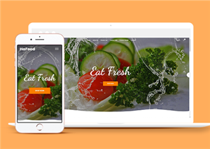 寬屏綠色有機水果蔬菜電商HTML5網站模板