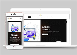 黑白个性宽屏创意设计公司网站模板