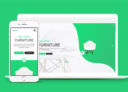 绿色纯净简约创意家具设计公司网站模板
