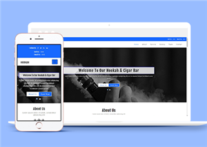 蓝色主题水烟香烟公司单页网站模板