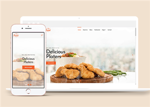 精美橙色主题多用途餐饮店铺主页网站模板