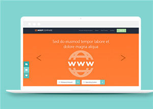 橙色HTML5服務器托管類網站模板