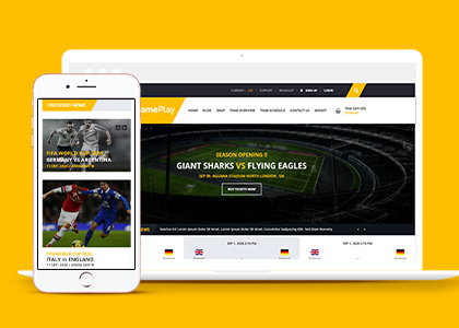足球體育運動類的HTML5模板
