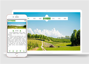 藍天青草綠地農業苗木種植農產品自適應網站模板