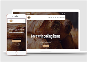 面包烘焙糕點餐飲蛋糕馬卡龍HTML5響應式自適應網站模板