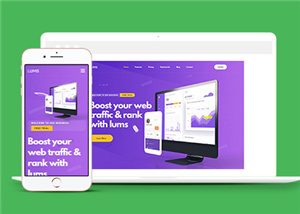 漸變紫色SEO軟件營銷官網HTML5網站模板