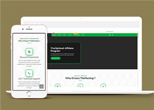 绿色经典响应式主机服务器托管钱柜app