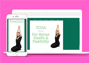 綠色背景瑜伽訓練工作室網站模板