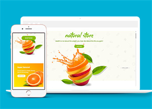 淡綠色響應式水果生鮮超市網站模板
