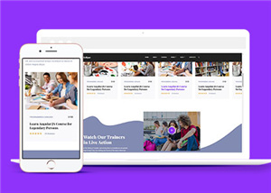 紫色商業項目展示公司網站模板免費下載