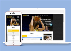 簡潔籃球視頻網站通用模板下載