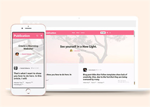 粉色風格企業博客網頁模板下載