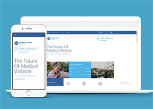 蓝色医疗平台HTML5网站模板下载