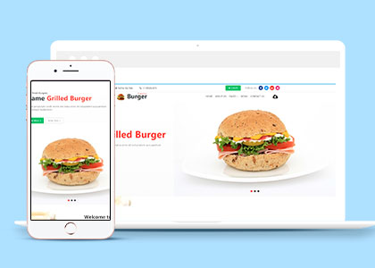 高热量快餐食品网站HTML5模板