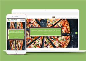 響應式特色美食西餐廳單頁網站靜態模板