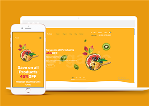 清新響應式有機食品購物商城網站html模板