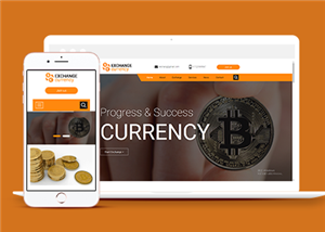 橙色响应式虚拟货币金融机构网站html模板