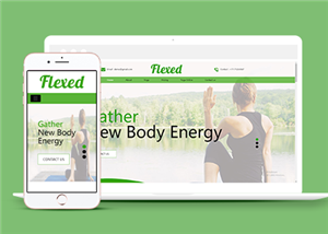 綠色個性響應式瑜伽在線課程教學網站html模板