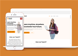 橙色自適應社會教育技能培訓機構HTML網站模板